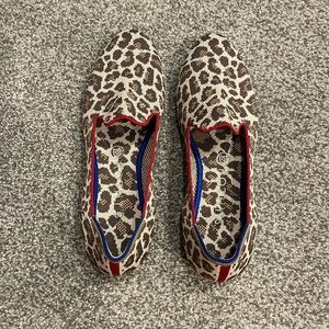 ROTHYS The Loafers Retired Mocha Spot Leopard Cheetah Animal Print Size 8.5 NWOB